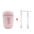 Portable car humidifier with columnar design in blue colour showing mist outlet and control dial