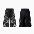 Loose fit printed street style trousers set with hoodie on a neutral background