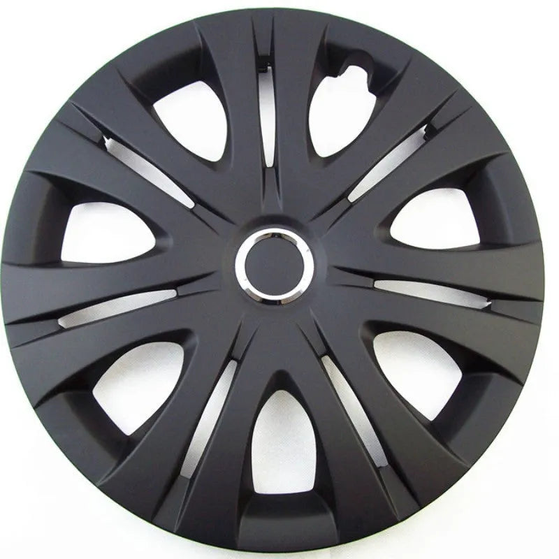 Universal ABS plastic wheel hub cover in a monochrome colour option