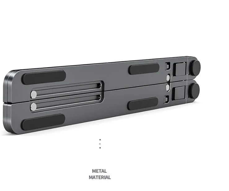 Foldable aluminum alloy laptop stand adjustable height for MacBook and tablets in deep grey