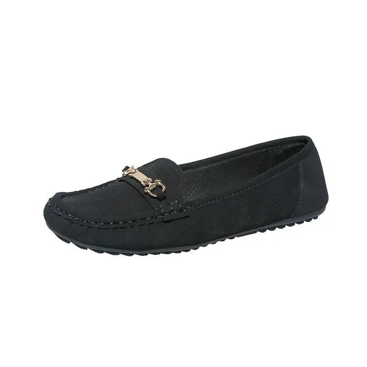 Women's flat casual plus size shoes in black, white and khaki with artificial PU upper