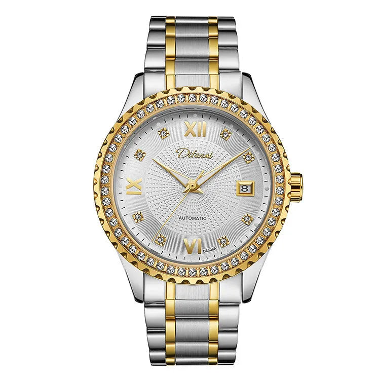 Fashionmonger men's waterproof automatic mechanical watch in gold and silver colour variants