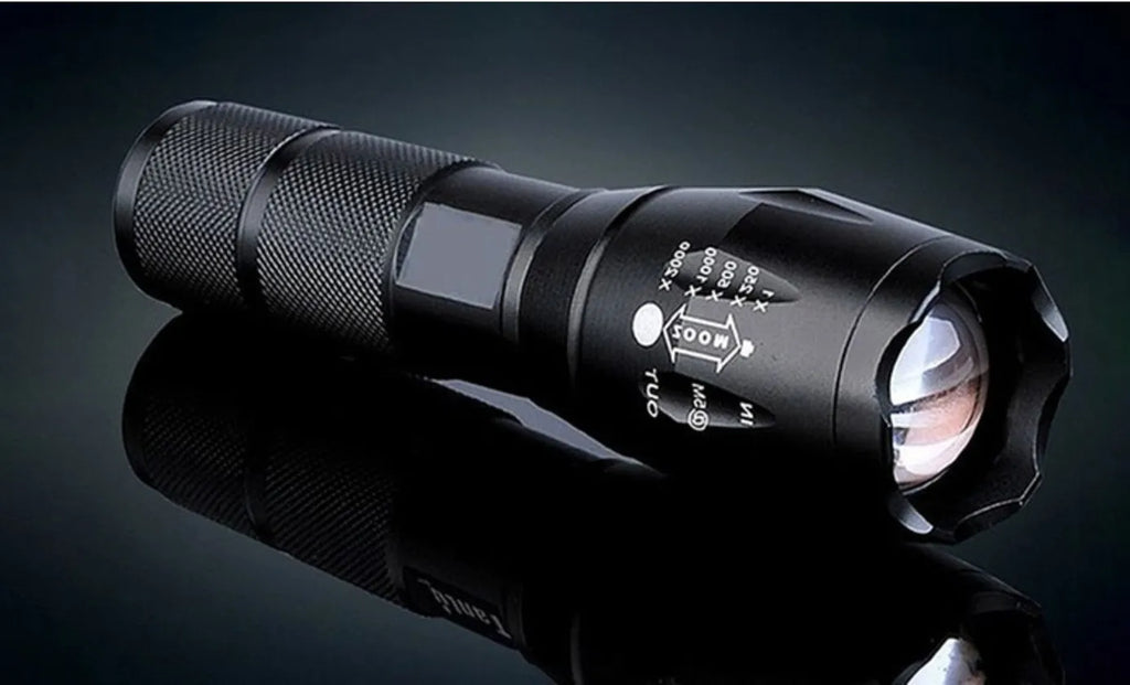 Aluminium alloy zoomable LED flashlight with adjustable focus and waterproof design for outdoor use