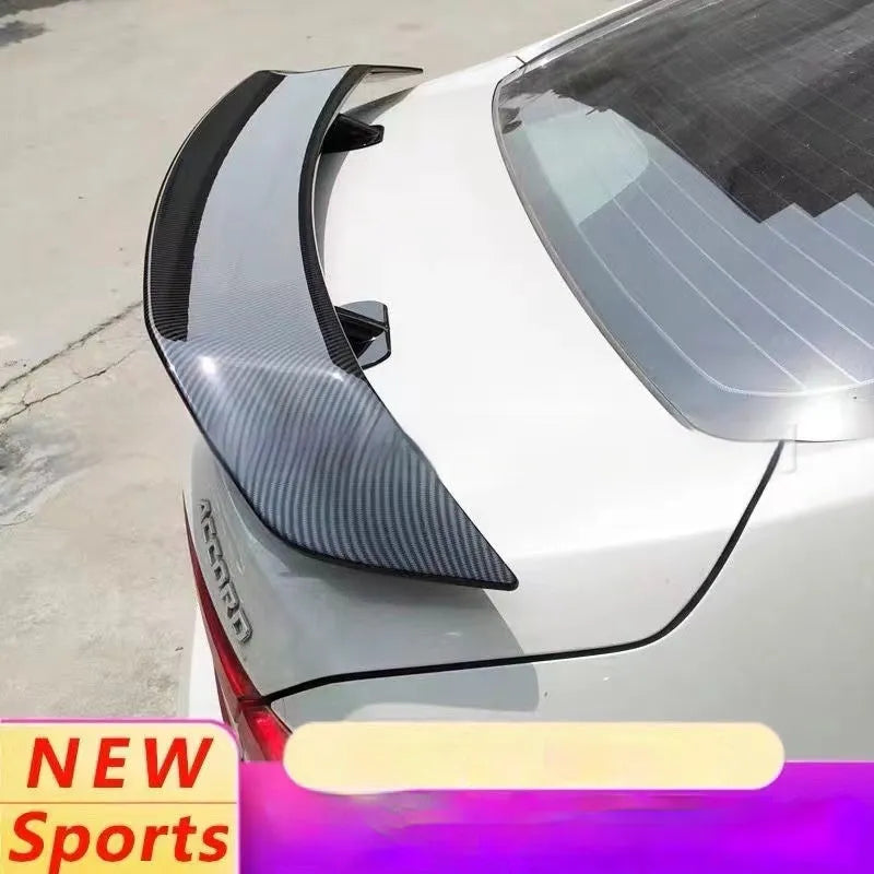 Universal punch-free ABS plastic car spoiler tail wing in a choice of finishes.