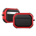 Black TPU and PC protective shell case for AirPods Pro and AirPods 1/2 generation earphones.