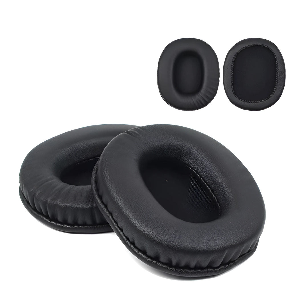 Black soft PU leather replacement ear pads for Sony MDR-1R headphones.