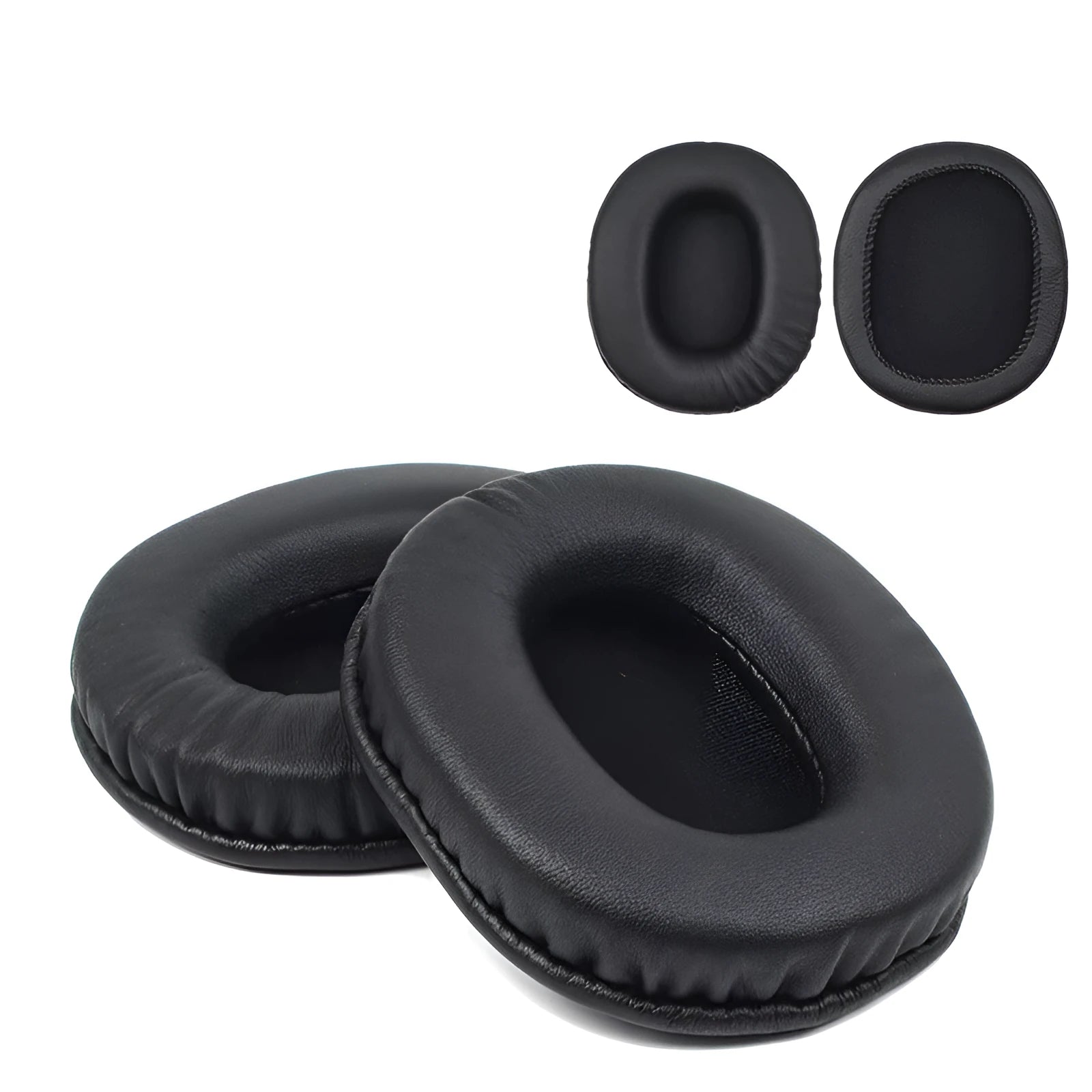 Black soft PU leather replacement ear pads for Sony MDR-1R headphones.
