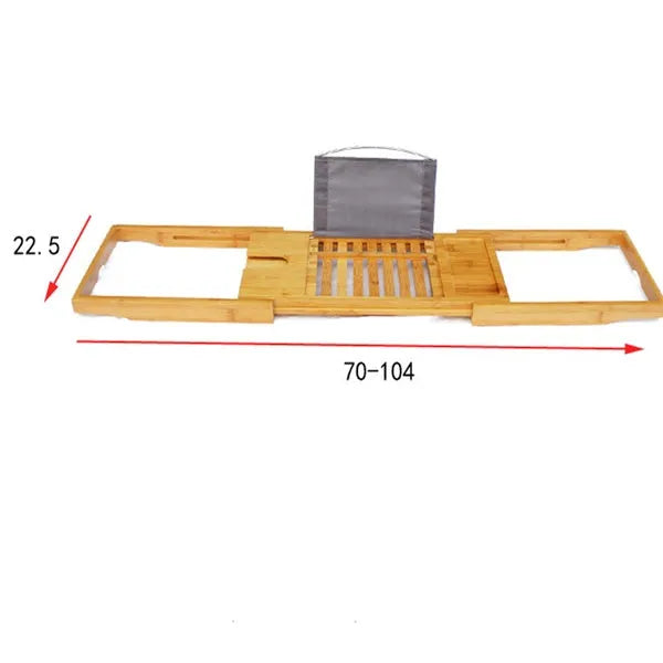 Bamboo bathtub storage frame with single-tier design for bathroom organisation