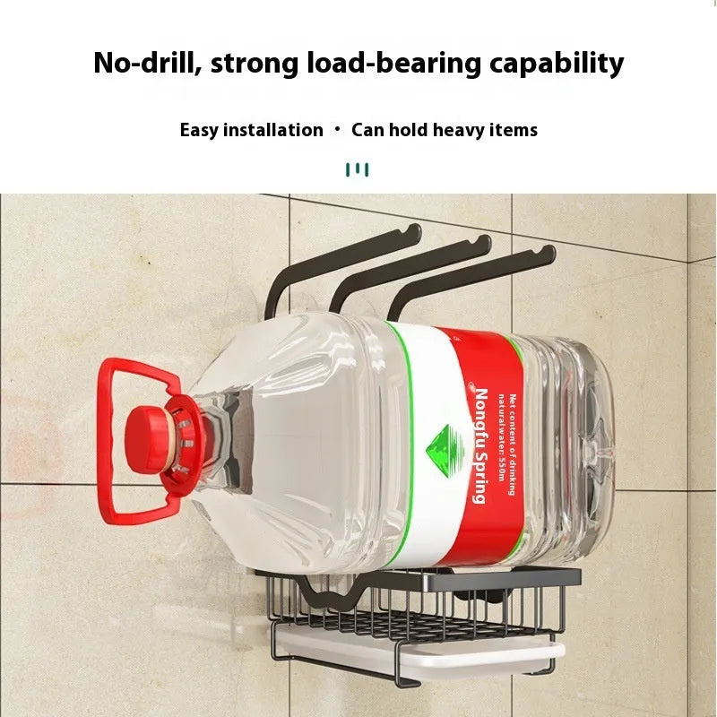 Foldable plastic kitchen rack for rag draining with wall mount and desktop placement options
