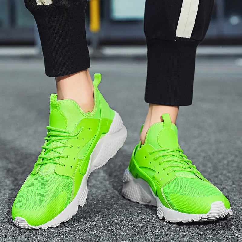 Men's low-top casual shoes in mesh with flat MD sole and lace-up closure