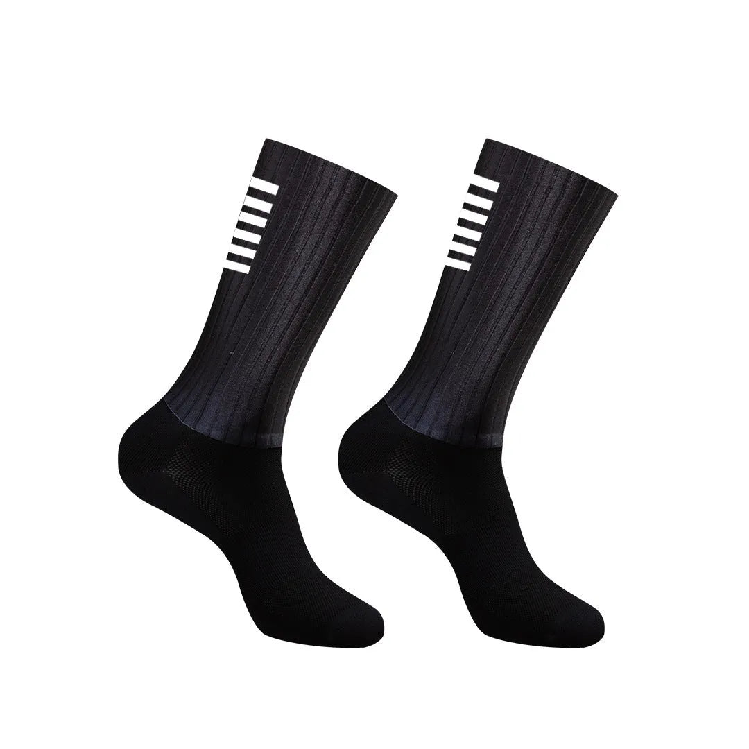 Athletic sports socks for cycling and running in multiple colour options with moisture-wicking fabric
