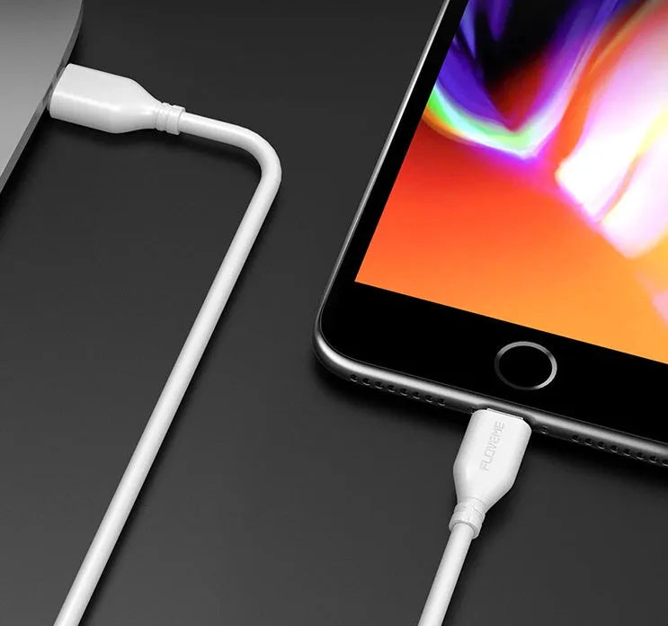 White 240cm USB-C to Lightning charging cable for iPhone and iPad fast charging