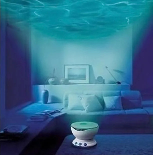 Blue ocean projection lamp with LED lighting for children's bedrooms