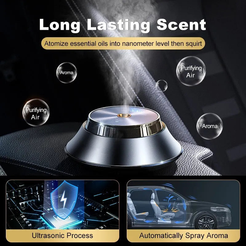 Butterfly-shaped metal car aromatherapy air purifier with USB port and 50ml essential oil bottle