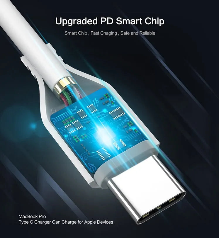 White 240cm USB-C to Lightning charging cable for iPhone and iPad fast charging