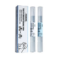 White pet teeth whitening pen kit with two 3ml applicators and dental brushes for dog and cat dental care