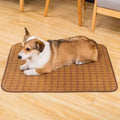 Brown rattan fibre cooling mat for dogs in various sizes for summer heat relief