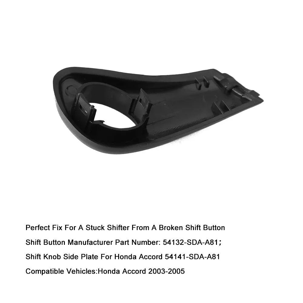 Black plastic ABS shift button replacement set for Honda Accord 2003-2005 models