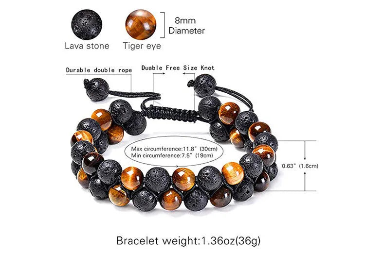 Matte black agate couple bracelets with geometry modelling in individual packaging
