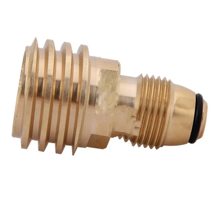 Gold brass gas brazier adapter with 7mm diameter and internal thread for gas charging connections