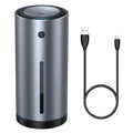 Black aluminium alloy car humidifier and aromatherapy diffuser with USB cable