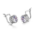 Korean retro crown ear clip earrings with white diamond accents in rose gold or white gold finish