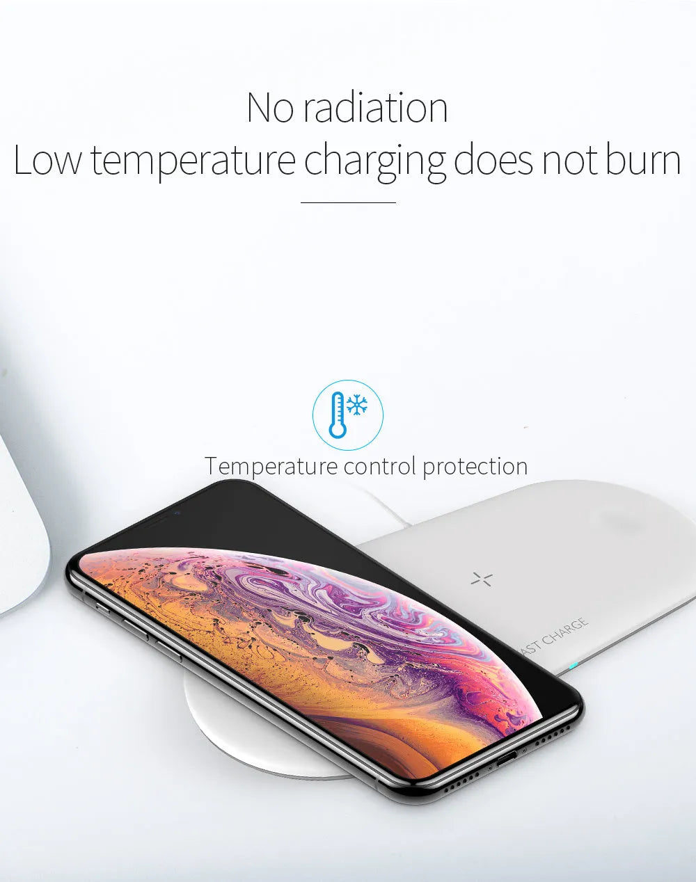 Black or white 3-in-1 wireless charging station for Apple iPhone and iWatch with Qi phone compatibility