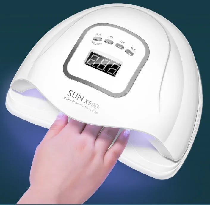 White UV LED dual light source nail lamp with 45 beads and digital timer display