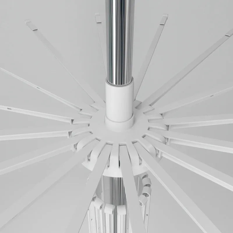 Three-tier stainless steel mobile laundry drying rack with plastic clips and separate clothes hanger