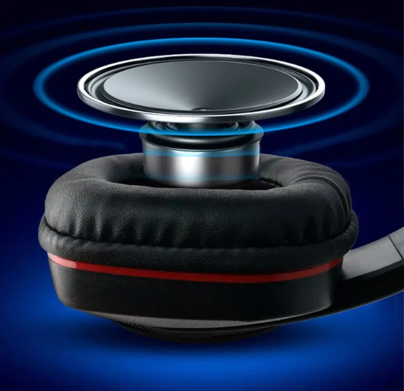 Black wired gaming headset for PC with 40mm speakers and a 1.2m cable ending in a 6.3mm straight plug.