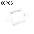 White plastic LED light protective lampshade with dimensions 1.7cm by 6cm.
