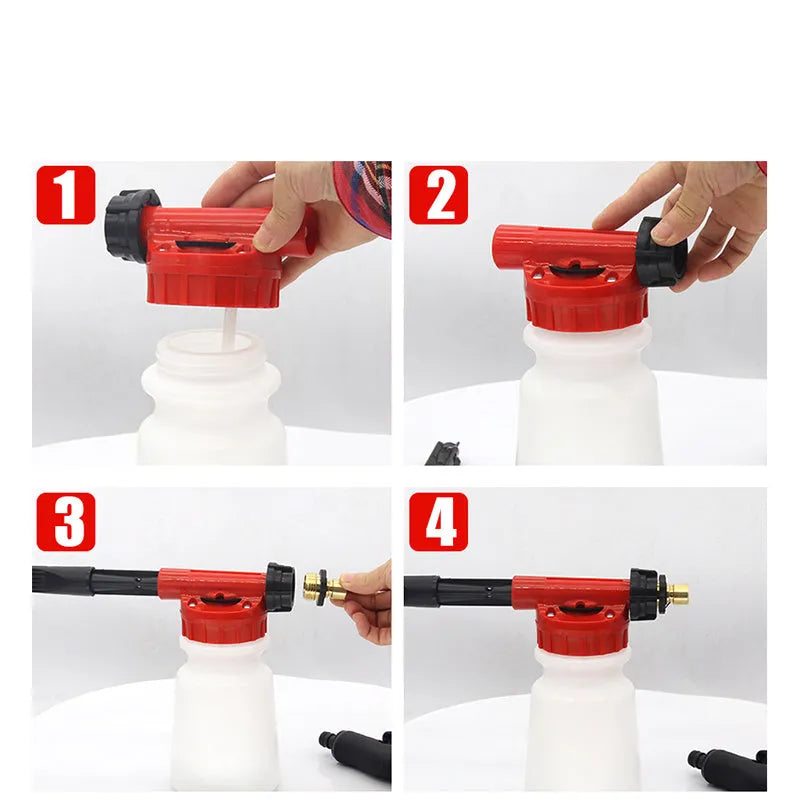 High-pressure foam water spray gun for garden use, shown in standard colour.