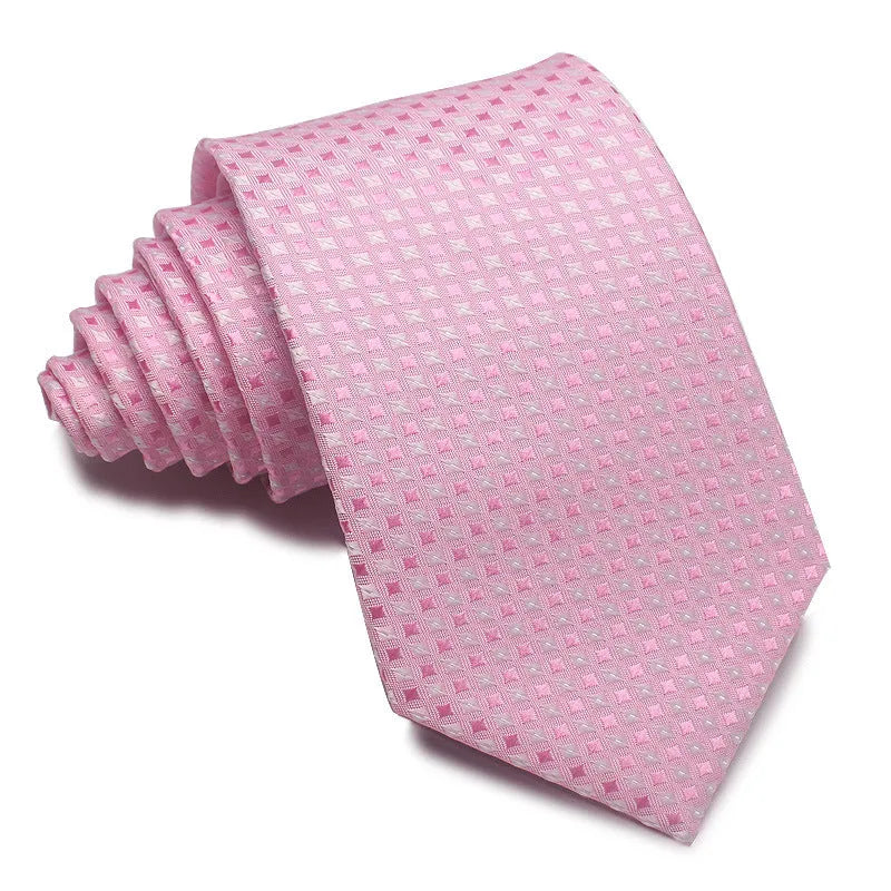 8cm wide striped polyester jacquard tie in business colours