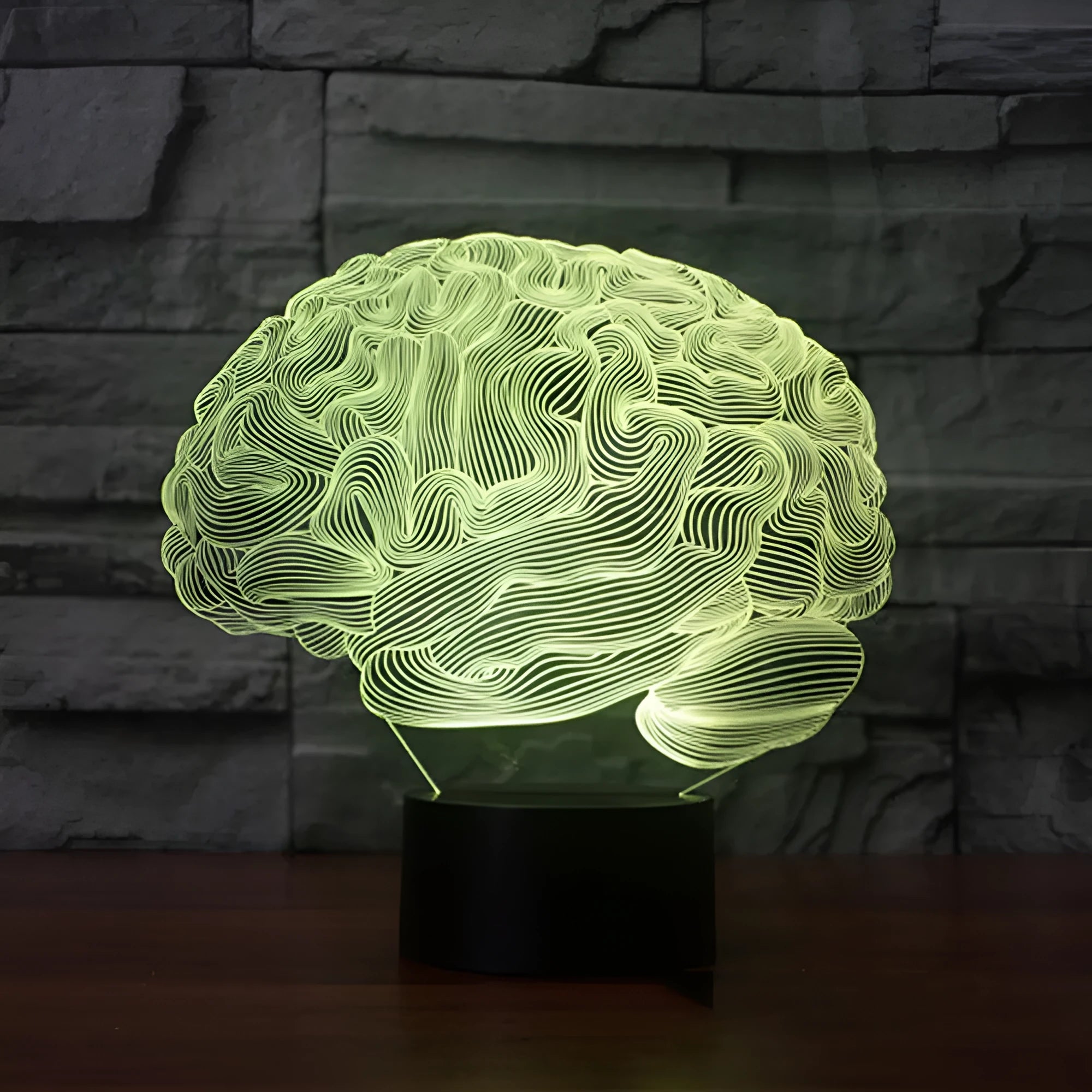 3D acrylic illusion desk lamp with colour changing LED display on ABS base