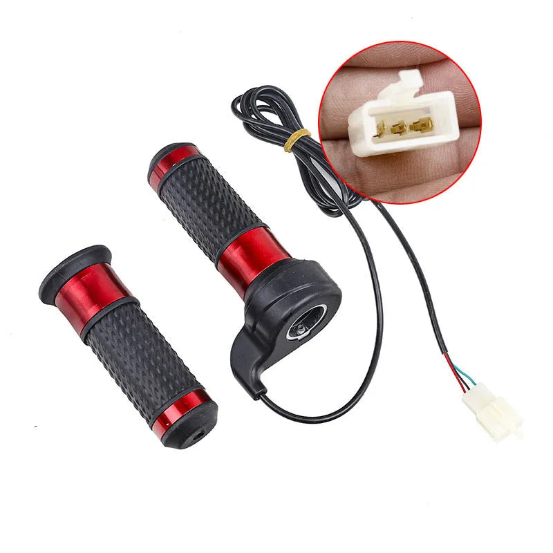 Plastic three-wheel electric car modification accelerator handle with 3-wire plug and choice of coloured finishes.