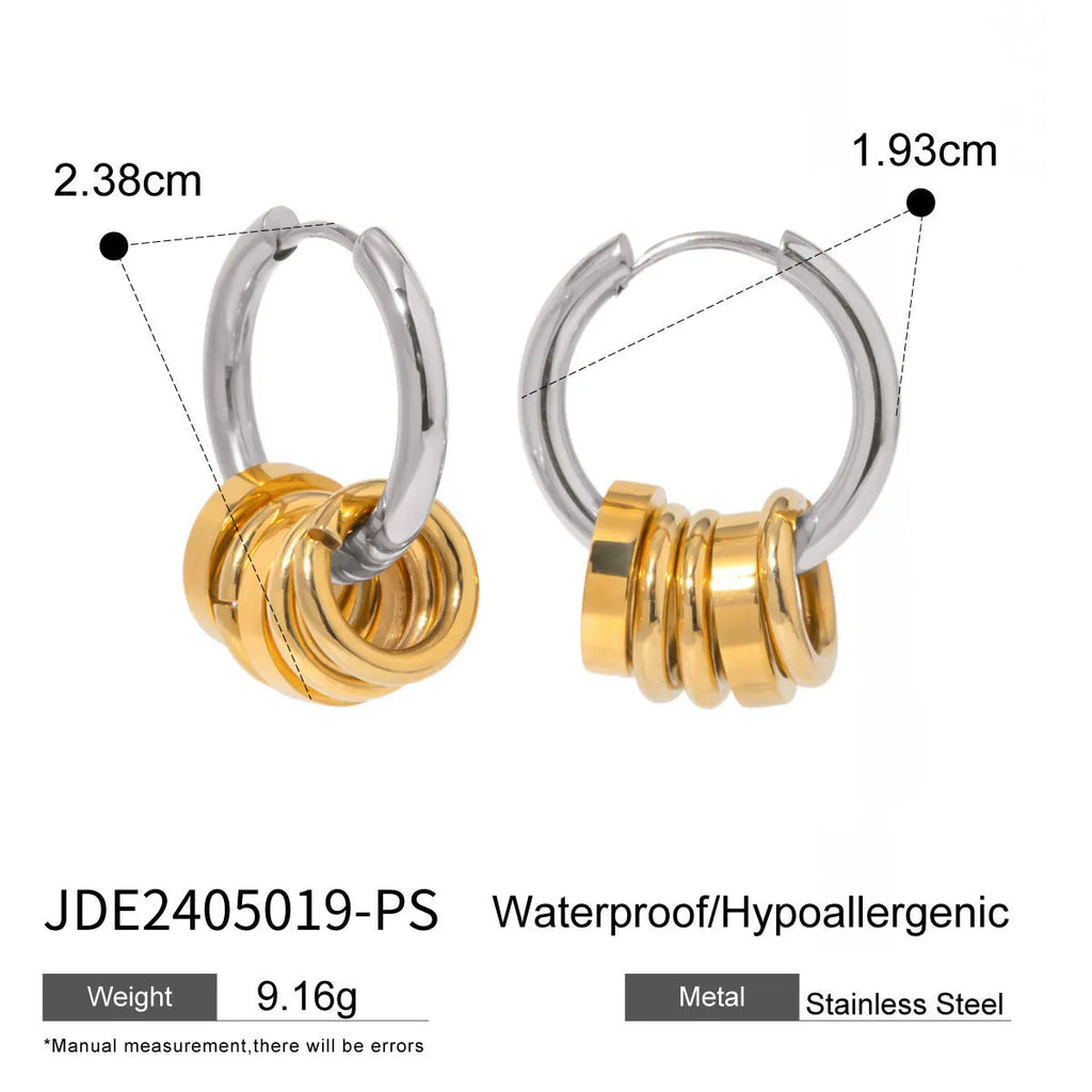 Stainless steel electroplated earrings in contemporary ins style design