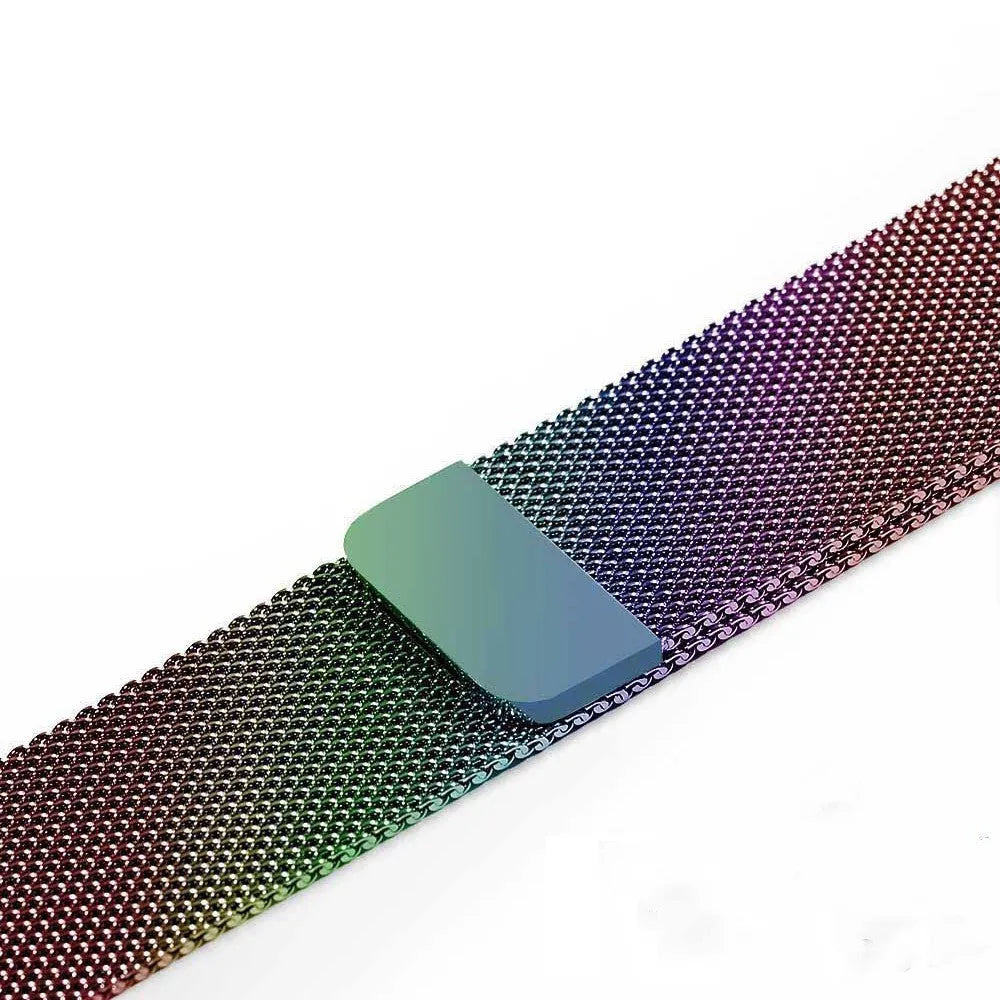 Apple Watch stainless steel mesh strap with magnetic clasp in silver, black, gold and rose gold