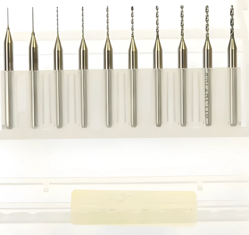 Imported tungsten steel micro engraving bit set for precision electronics and hardware machining.