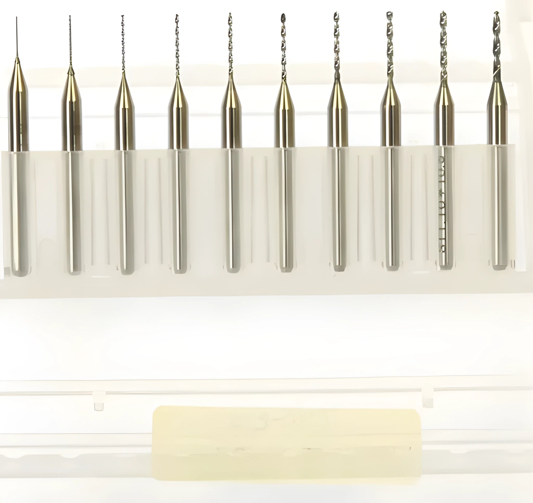 Imported tungsten steel micro engraving bit set for precision electronics and hardware machining.