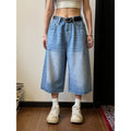 Men's loose straight-leg denim shorts in multiple colours for summer wear