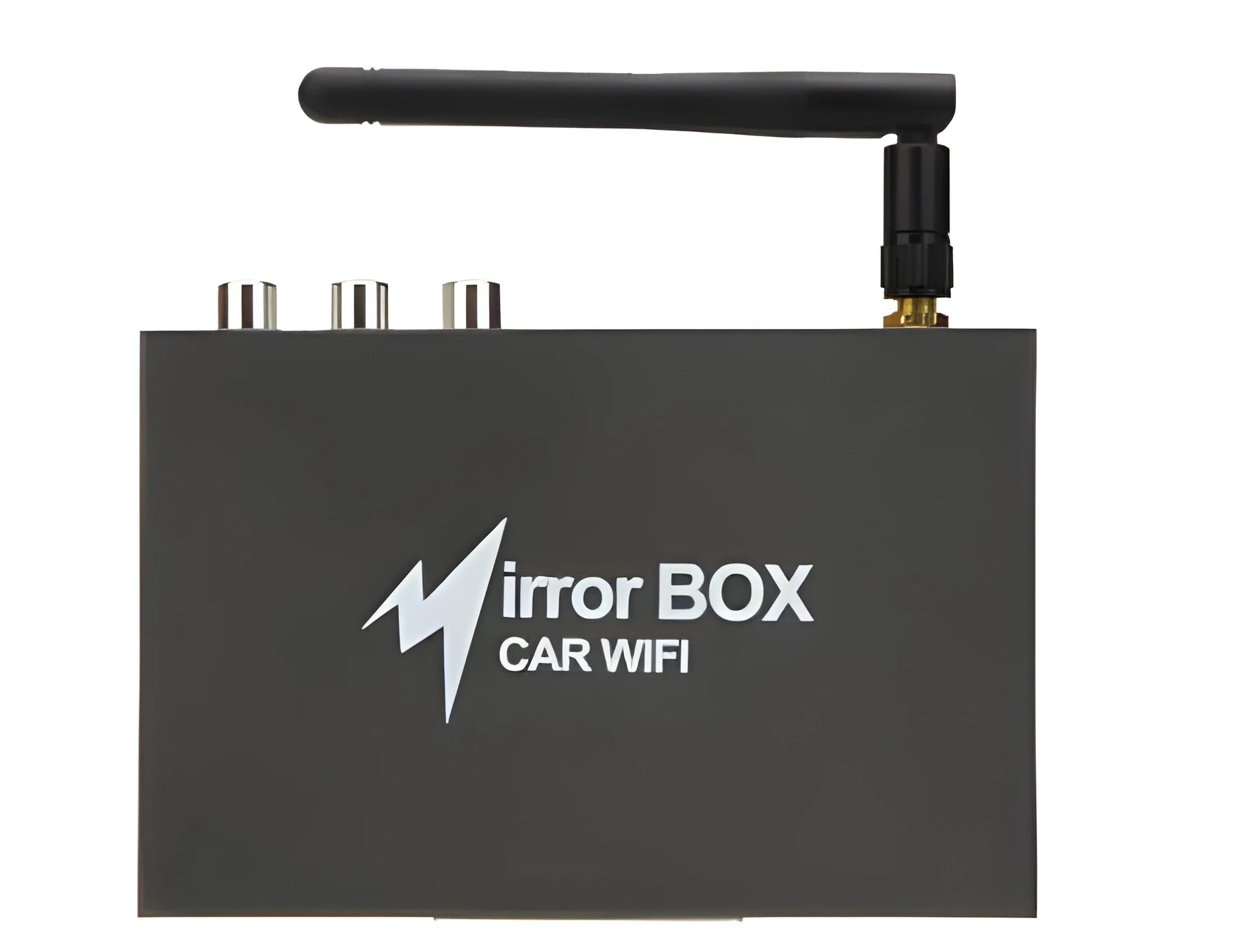 Black car mirror link box with Wi-Fi for smartphone screen mirroring to car display
