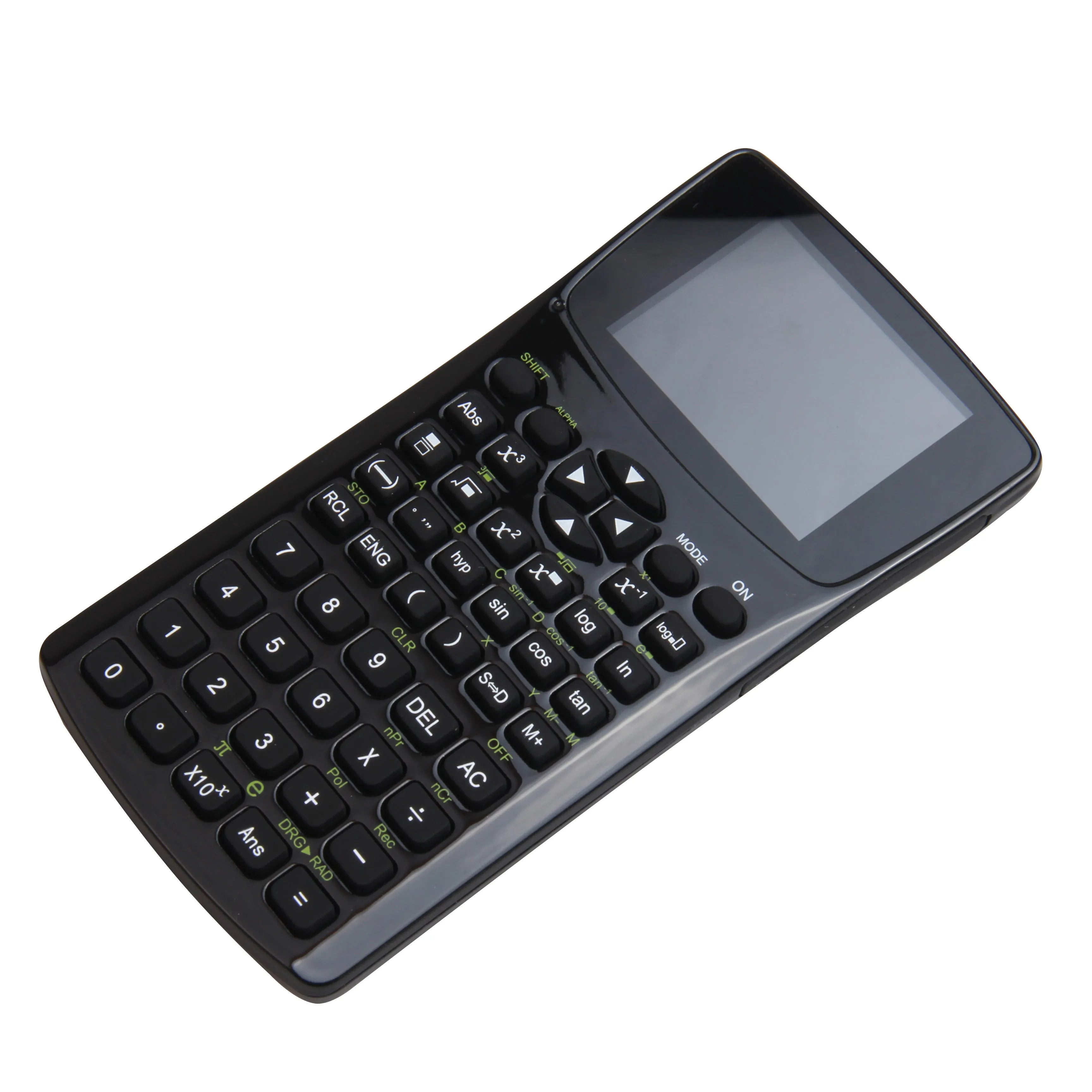 Black multifunctional e-book reader with a compact screen, showing a menu in one of 28 supported languages.