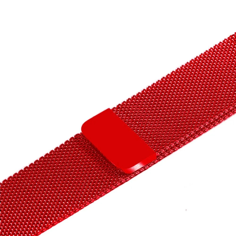 Apple Watch stainless steel mesh strap with magnetic clasp in silver, black, gold and rose gold
