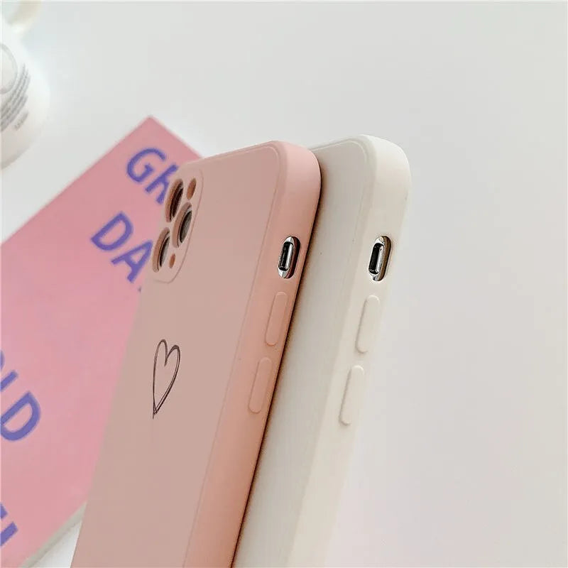 Silicone TPU phone back cover case for Apple iPhone in solid black, green, grey, pink, purple, red or white colour.