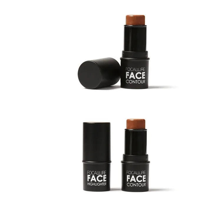 Four-shade face contour highlighter compact for cheekbone and brow bone application.