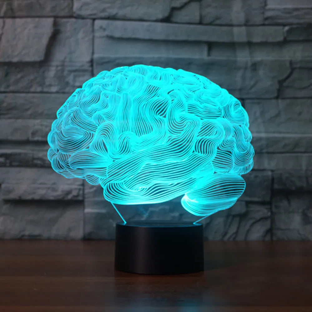 3D acrylic illusion desk lamp with colour changing LED display on ABS base