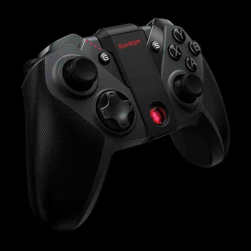 Black wired game controller with a type-C USB cable and ergonomic handles.