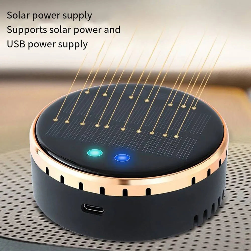 Car mounted solar air humidifier installed in vehicle air conditioning vent