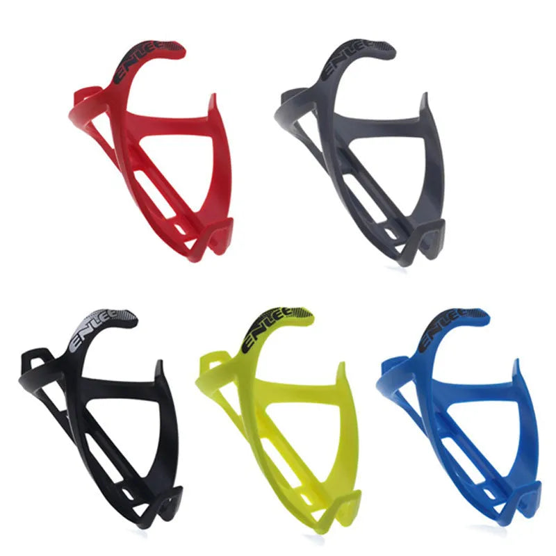 TPR plastic mountain bike water bottle cage in fluorescent yellow with PVC mounting fixtures