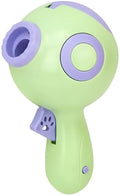 Green, orange, and pink coloured interactive dog treat launcher and food dispenser toy.